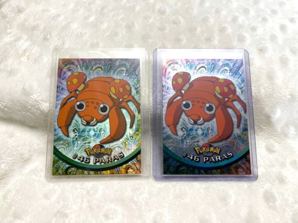 Pokemon Topps 1999 TV Animation Rainbow Holo #46 Paras, 1st & 2nd Print Editions